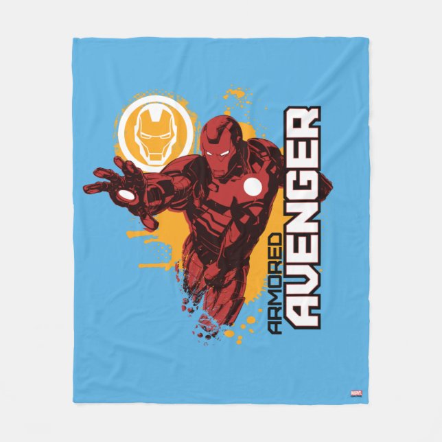 Iron Man Armoured Avenger Graphic Fleece Blanket (Front)