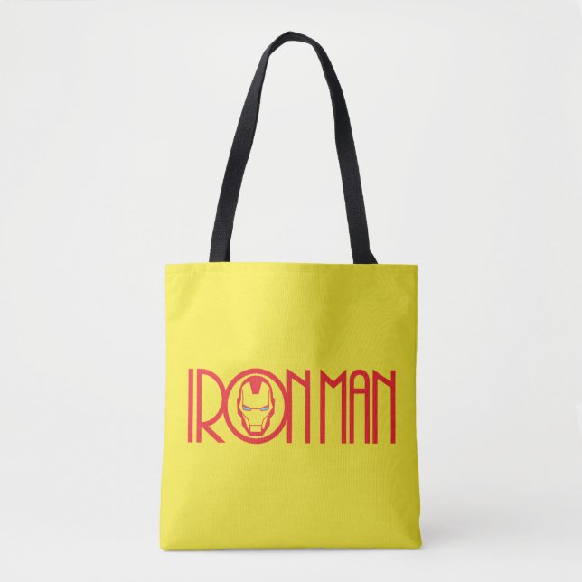 Iron Man Art Deco Name Tote Bag (Front)