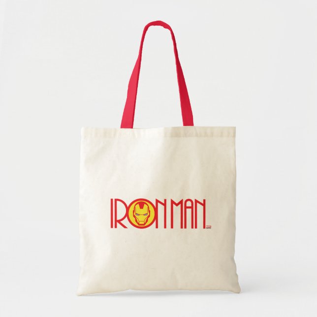 Iron Man Art Deco Name Tote Bag (Front)