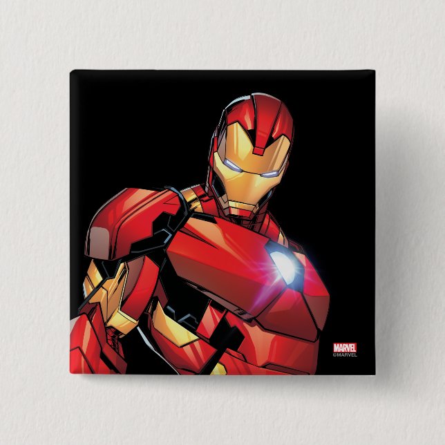 Iron Man Assemble 2 Inch Square Button (Front)