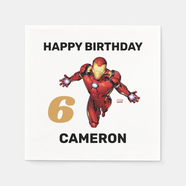 Iron Man Birthday Napkin (Front)