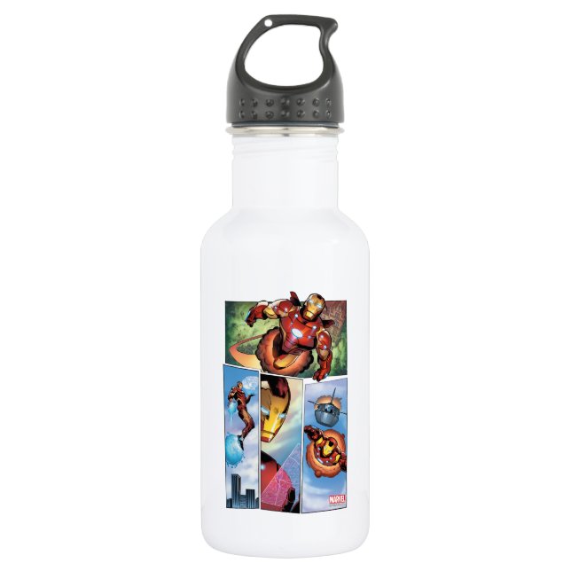Iron Man Comic Panels 532 Ml Water Bottle (Front)