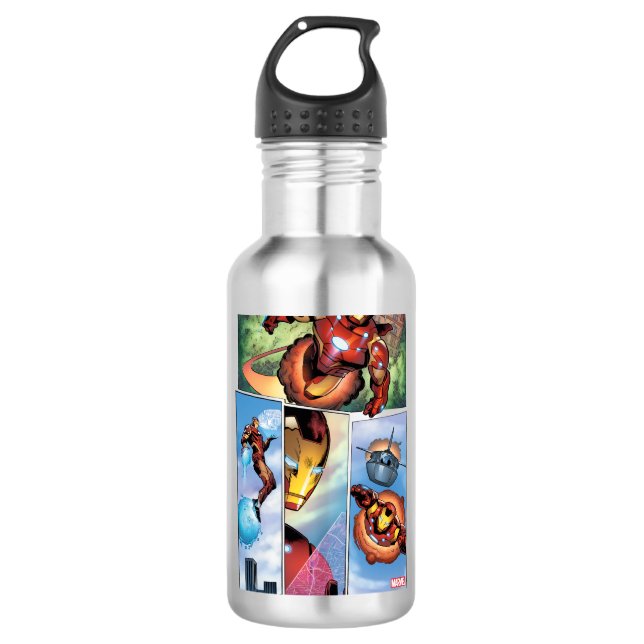 Iron Man Comic Panels 710 Ml Water Bottle (Front)