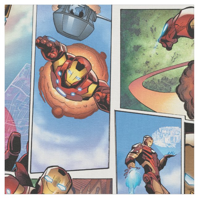 Iron Man Comic Panels Fabric (Close Up)