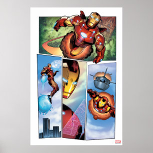 Iron Man Comic Panels Poster