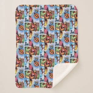 Iron Man Comic Panels Sherpa Blanket