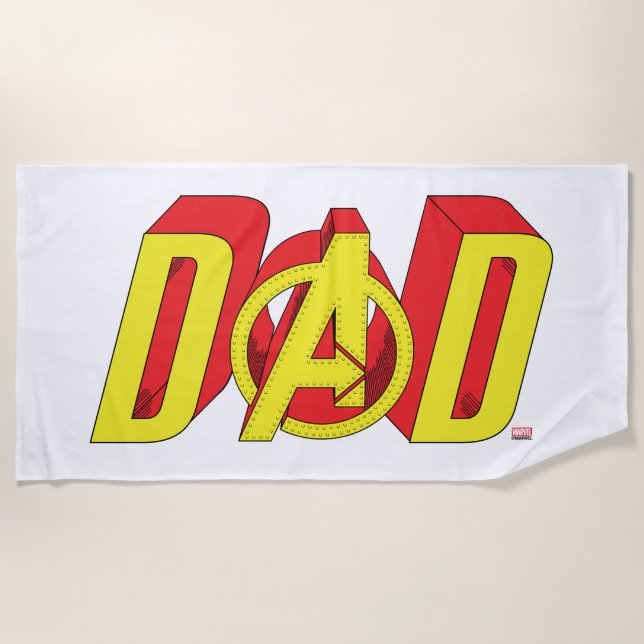 Iron Man Dad Beach Towel (Front)