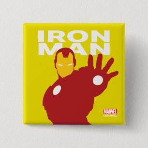 Iron Man Flat Colour Character Art 2 Inch Square Button
