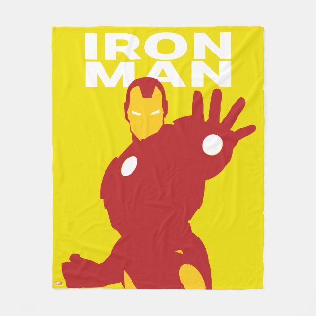 Iron Man Flat Colour Character Art Fleece Blanket (Front)