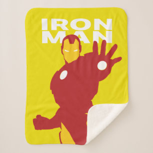 Iron Man Flat Colour Character Art Sherpa Blanket