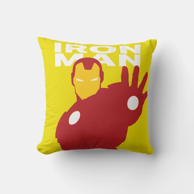 Iron Man Flat Colour Character Art Throw Pillow (Front)