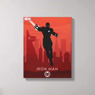 Iron Man Heroic Silhouette Canvas Print