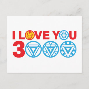 Iron Man   I Love You 3000 Postcard