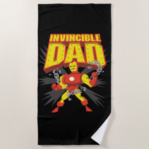 Iron Man   Invincible Dad Beach Towel