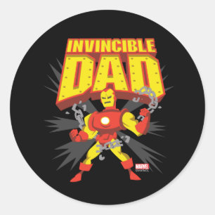 Iron Man   Invincible Dad Classic Round Sticker