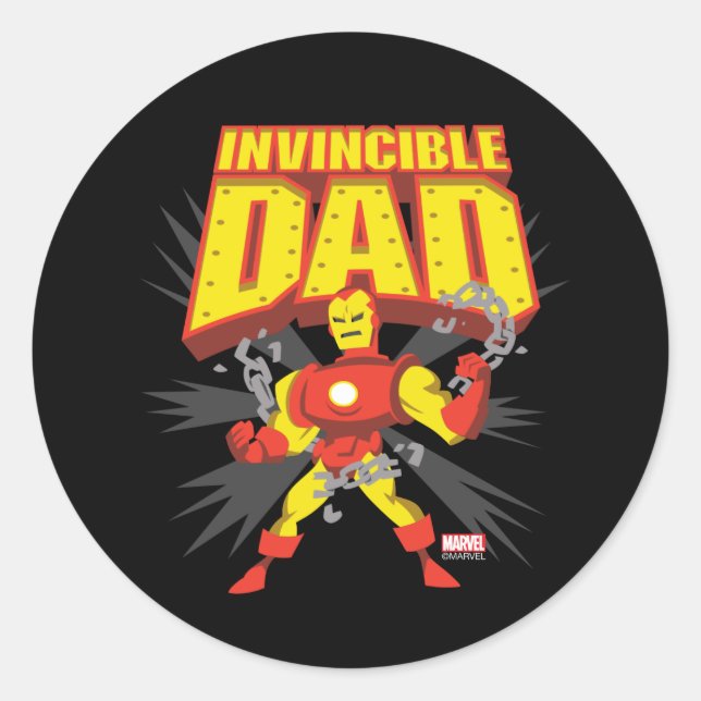 Iron Man | Invincible Dad Classic Round Sticker (Front)