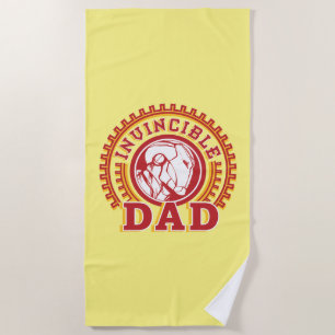 Iron Man   Invincible Dad Logo Beach Towel