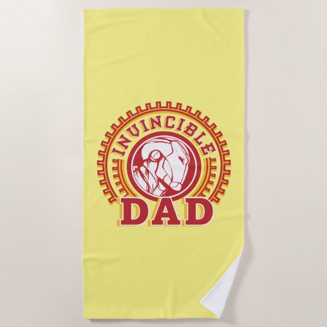 Iron Man | Invincible Dad Logo Beach Towel (Front)