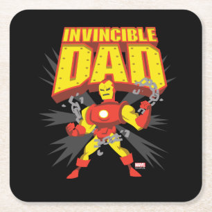 Iron Man Invincible Dad Square Paper Coaster