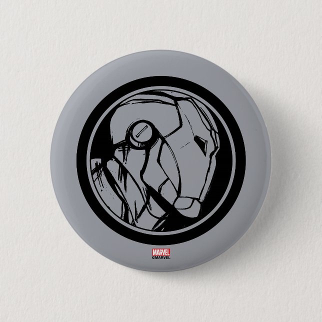 Iron Man Profile Logo 2 Inch Round Button (Front)