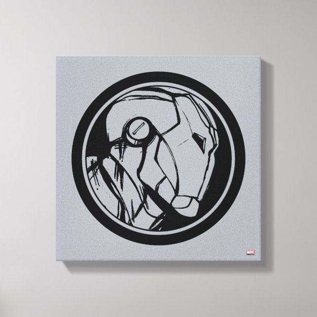 Iron Man Profile Logo Canvas Print (Front)
