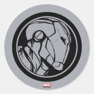 Iron Man Profile Logo Classic Round Sticker