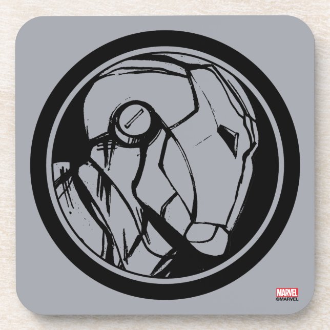 Iron Man Profile Logo Coaster (Front)
