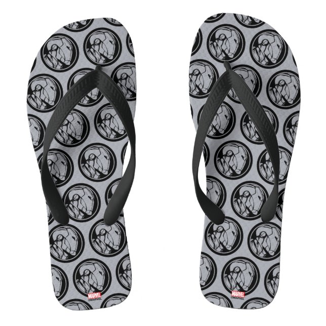 Iron Man Profile Logo Flip Flops (Footbed)