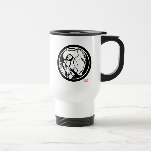 Iron Man Profile Logo Travel Mug (Right)