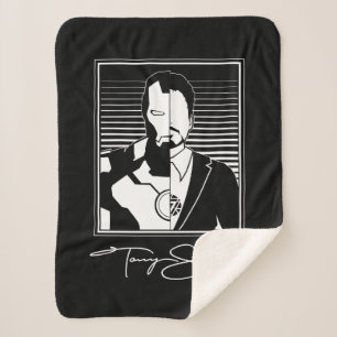Iron Man Tony Stark Signature Icon Sherpa Blanket