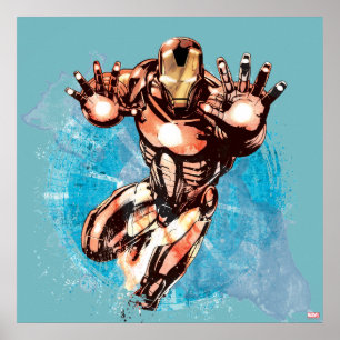 Iron Man Watercolor Character Art Poster