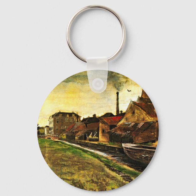 Iron Mill in The Hague by Vincent van Gogh Keychain (Front)