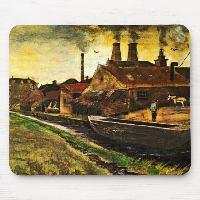 Iron Mill in The Hague by Vincent van Gogh Mouse Pad (Front)