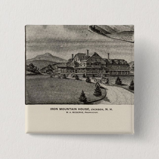 Iron Mountain House, Jackson, NH 2 Inch Square Button (Front)