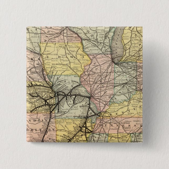 Iron Mountain Route 2 Inch Square Button (Front)