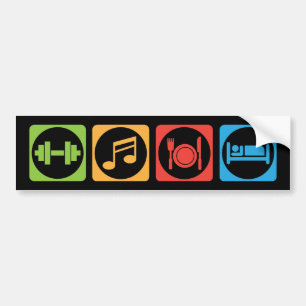 Iron, Music, Food, Sleep - Gym Bumper Sticker