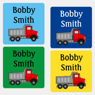 Iron On Boys Clothing Labels NAME DUMP TRUCK