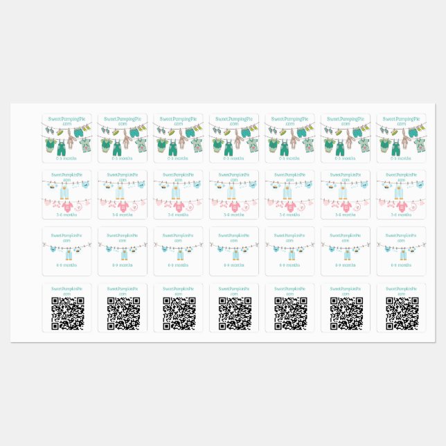 Iron On Business Labels - Baby Clothes (Sheet)