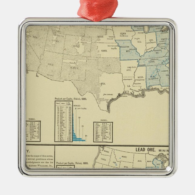 Iron ore mining regions metal ornament (Front)