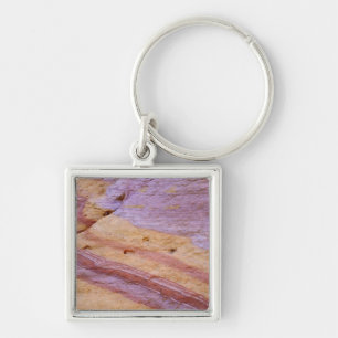 Iron oxides colour a sandstone formation keychain