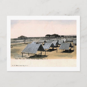 Iron Pier & Tents, Cape May, New Jersey Vintage Postcard