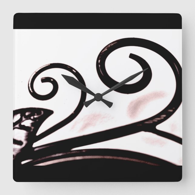 Iron Plant Square Wall Clock (Front)
