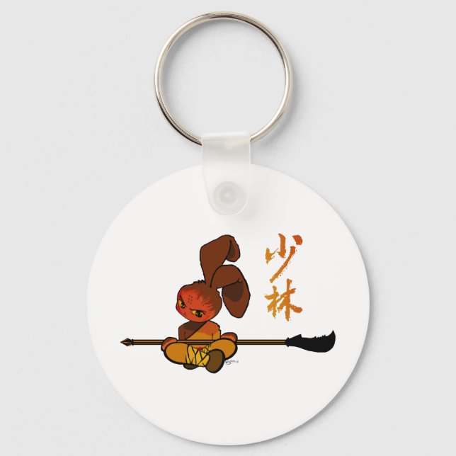 iron shaolin bunny kwan dao keychain (Front)