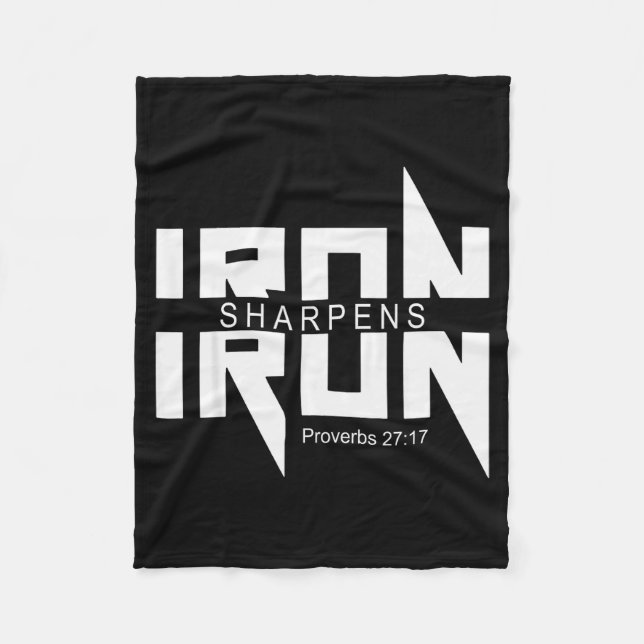 Iron Sharpens Iron Bible Jesus Faith Religious Chr Fleece Blanket (Front)