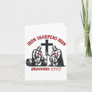 Iron Sharpens Iron Bible Scripture Christian Gym W Card