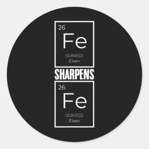 Iron Sharpens Iron Bible Verse Periodic Table Chri Classic Round Sticker