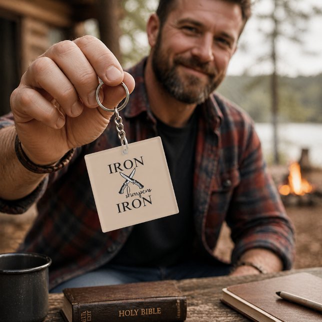 Iron sharpens Iron Knife Christian Keychain (Creator Uploaded)