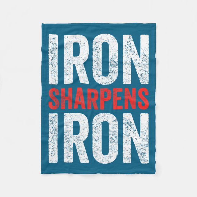 Iron Sharpens Iron Motivational Gym Fleece Blanket (Front)
