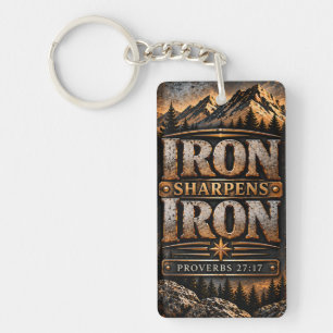 Iron Sharpens Iron Proverbs 27:17 Christian Keychain