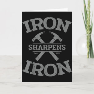 Iron Sharpens Iron Proverbs 27_17 Gym Workout Men Card